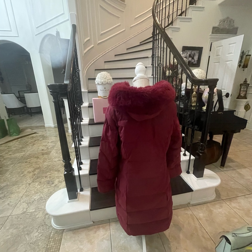 Kate Spade New York Long Parka With Faux Fur Trim Puffer Coat Jacket - Picture 8 of 16
